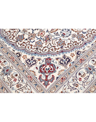 Tappeto Nain Kashmar Persia bianco grigio 242x350