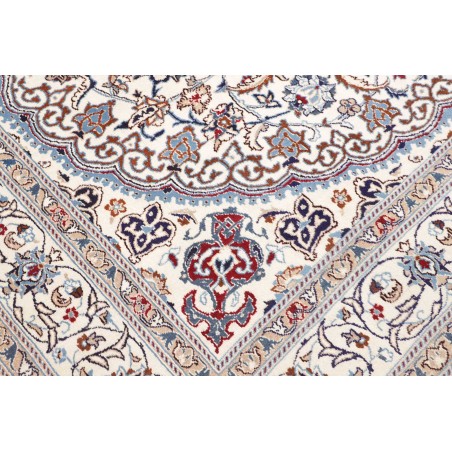 Tappeto Nain Kashmar Persia bianco grigio 242x350