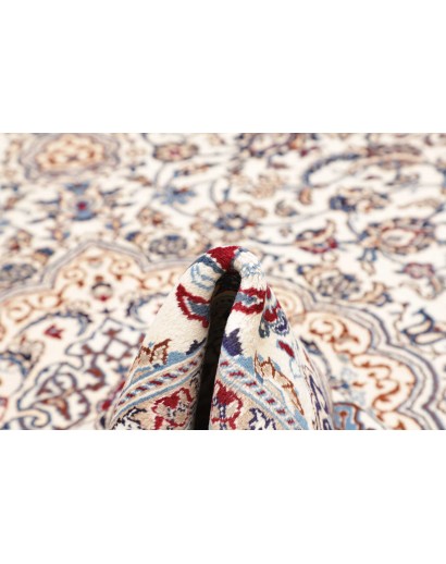 Tappeto Nain Kashmar Persia bianco grigio 242x350