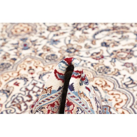 Tappeto Nain Kashmar Persia bianco grigio 242x350