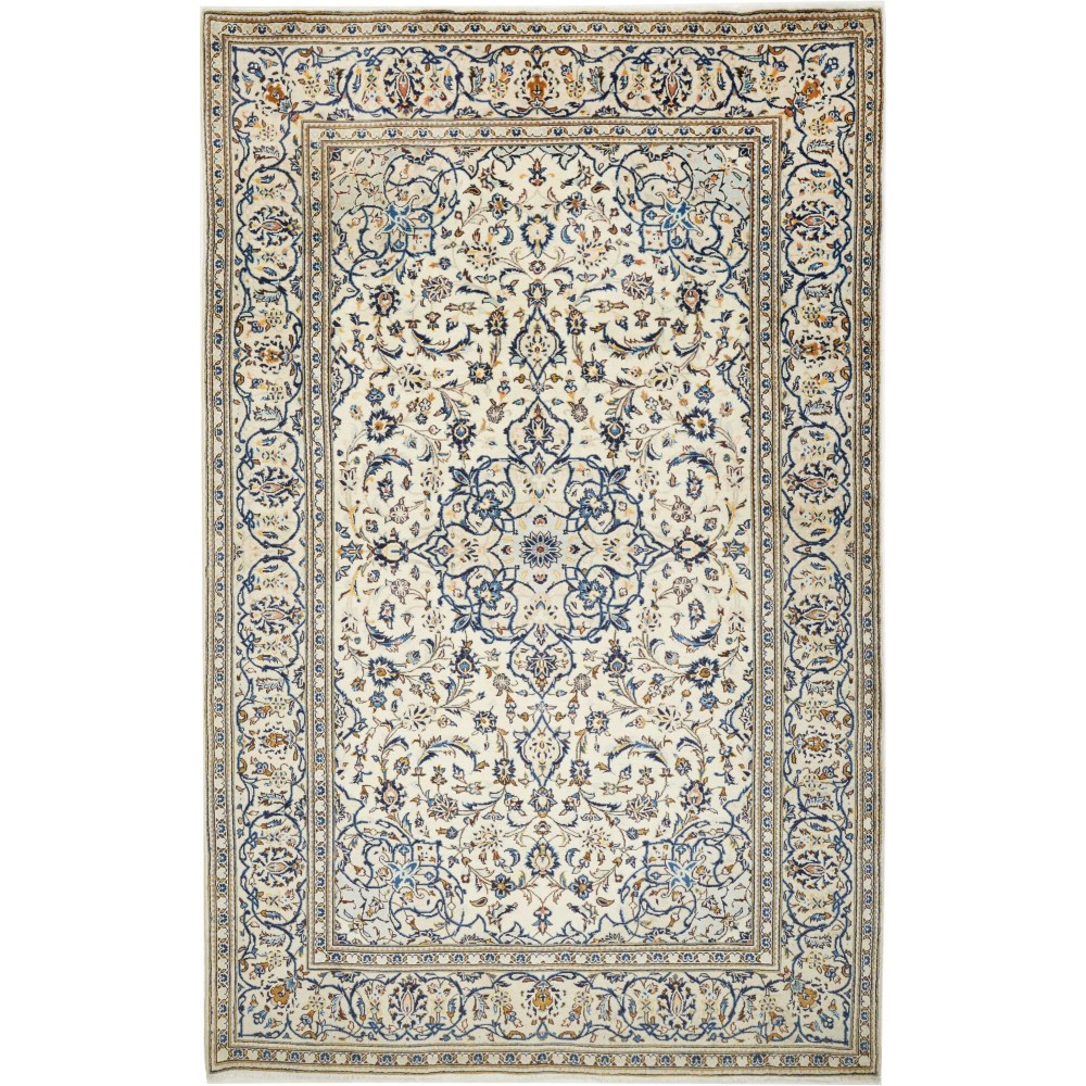 Tappeto Kashan Persia bianco grigio 193x308 Tappeto Kashan Persia bianco grigio 193x308