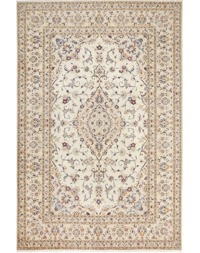 Tappeto Kashan Persia bianco marrone 201x303