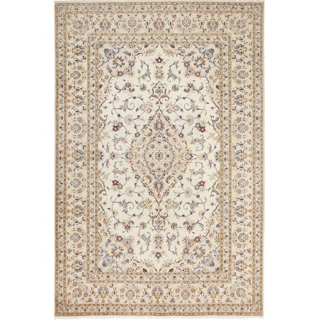 Tappeto Kashan Persia bianco marrone 201x303