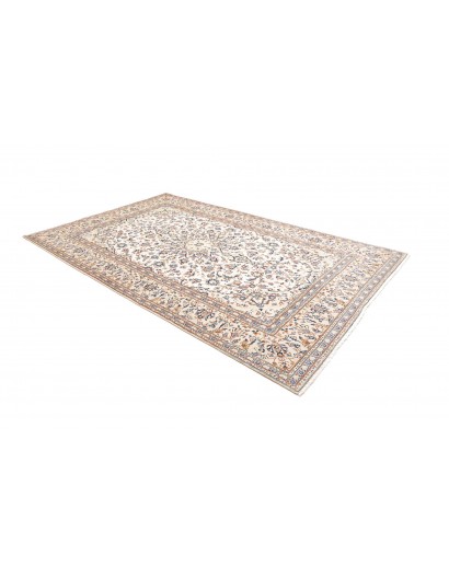 Tappeto Kashan Persia bianco grigio 196x300