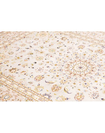 Tappeto Kashan Persia bianco azzurro 202x292