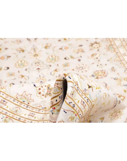 Tappeto Kashan Persia bianco azzurro 202x292