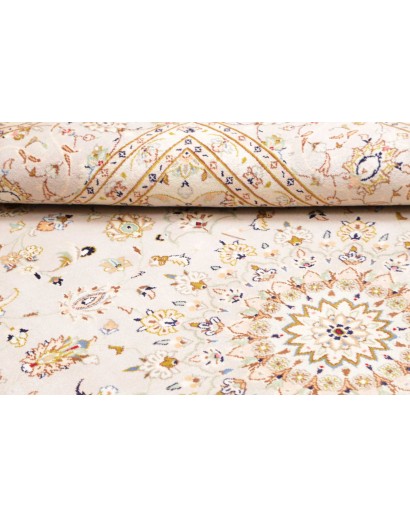 Tappeto Kashan Persia bianco azzurro 202x292