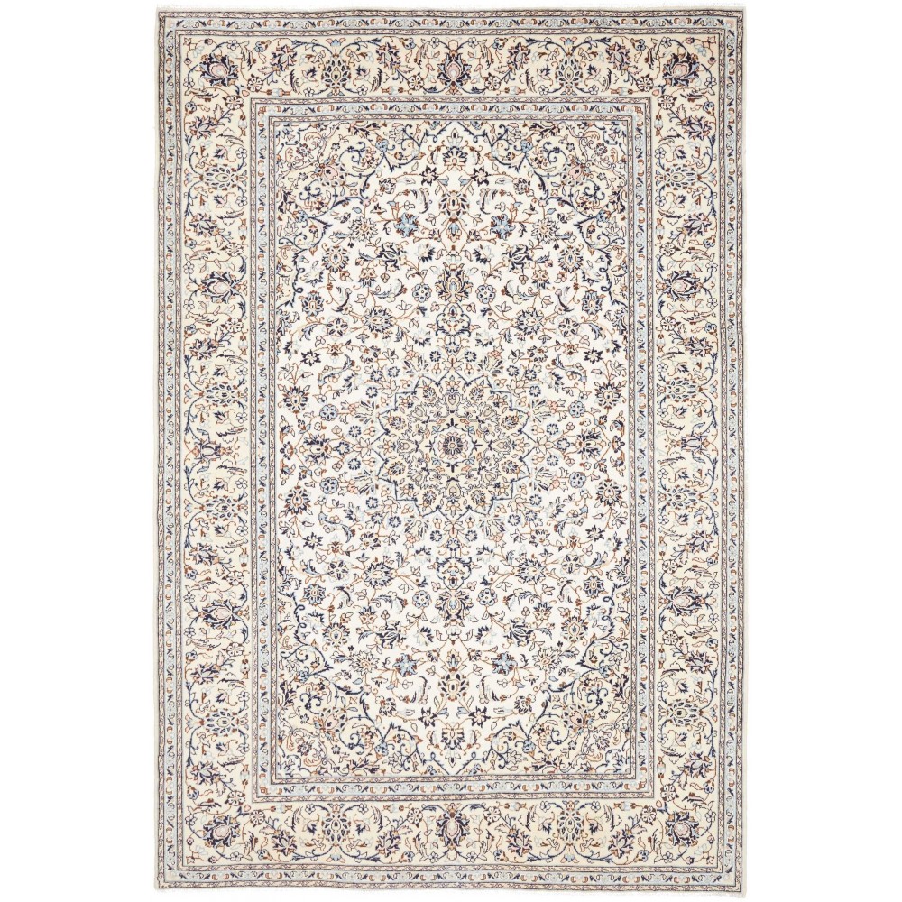 Tappeto Kashan Persia bianco azzurro 195x294