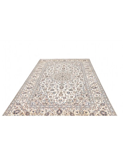 Tappeto Kashan Persia bianco azzurro 195x294