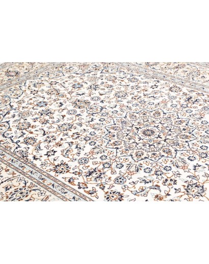 Tappeto Kashan Persia bianco azzurro 195x294