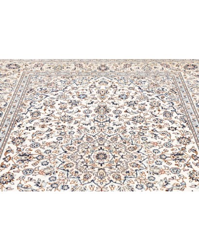 Tappeto Kashan Persia bianco azzurro 195x294