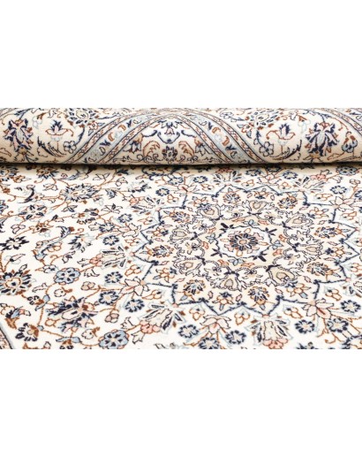 Tappeto Kashan Persia bianco azzurro 195x294