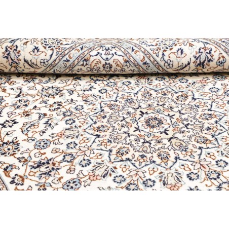 Tappeto Kashan Persia bianco azzurro 195x294