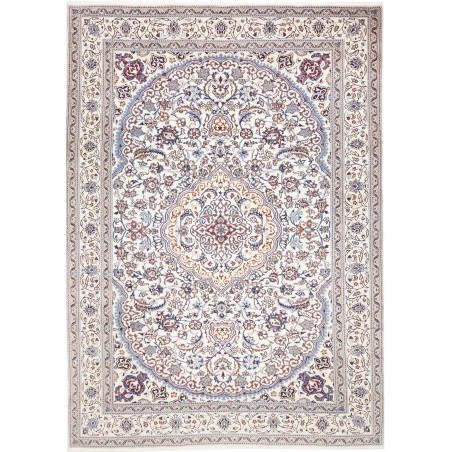 Tappeto Nain Kashmar Persia bianco grigio 247x344
