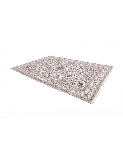 Tappeto Nain Kashmar Persia bianco grigio 247x344