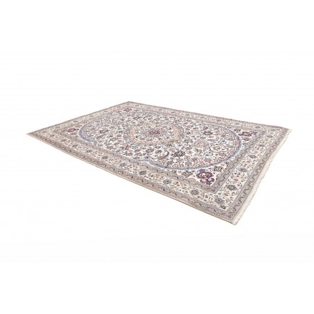 Tappeto Nain Kashmar Persia bianco grigio 247x344
