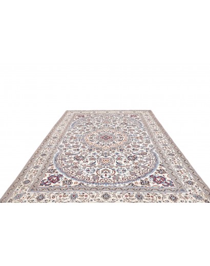 Tappeto Nain Kashmar Persia bianco grigio 247x344