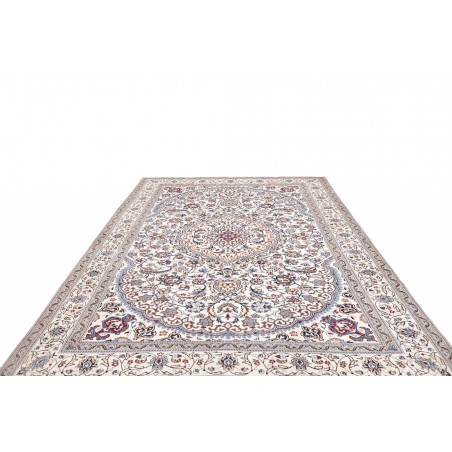 Tappeto Nain Kashmar Persia bianco grigio 247x344