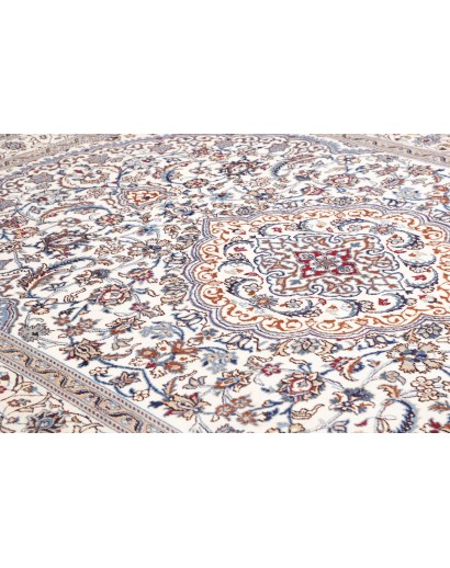 Tappeto Nain Kashmar Persia bianco grigio 247x344