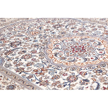 Tappeto Nain Kashmar Persia bianco grigio 247x344
