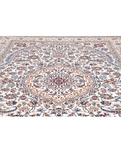 Tappeto Nain Kashmar Persia bianco grigio 247x344