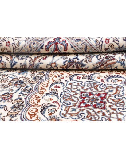 Tappeto Nain Kashmar Persia bianco grigio 247x344