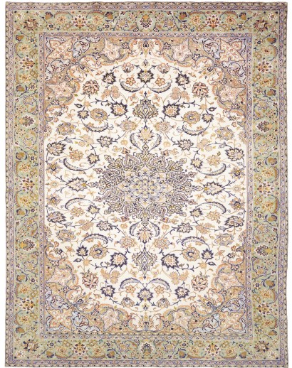 Tappeto Kashan Persia bianco marrone 296x386