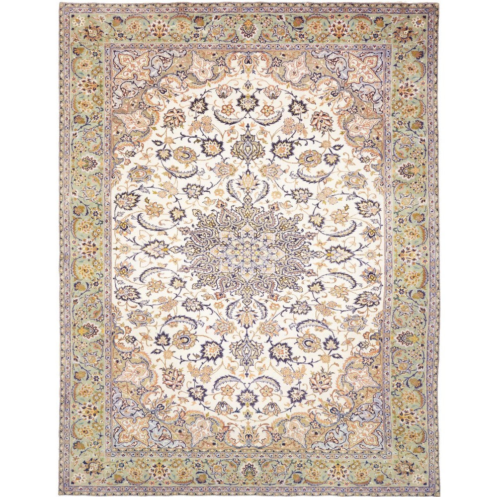 Tappeto Kashan Persia bianco marrone 296x386