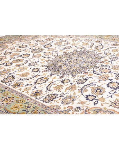 Tappeto Kashan Persia bianco marrone 296x386