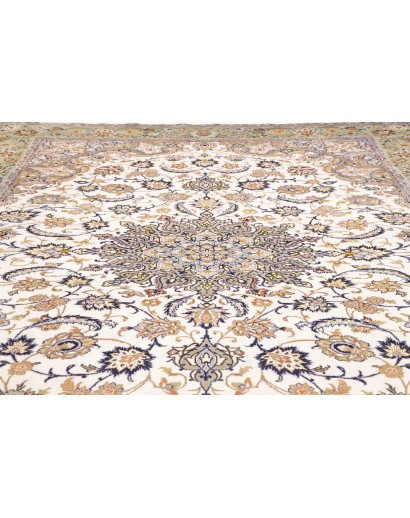 Tappeto Kashan Persia bianco marrone 296x386
