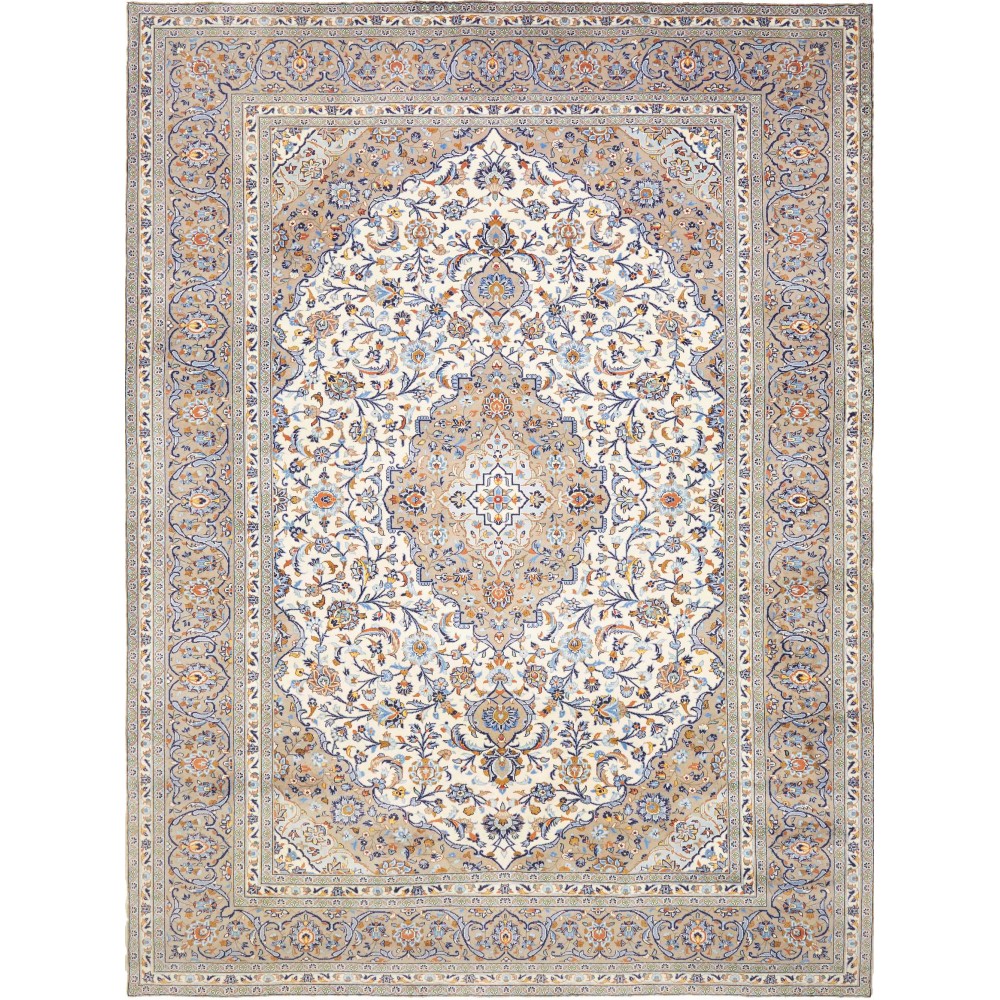 Tappeto Kashan Persia beige bianco 258x347