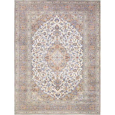 Tappeto Kashan Persia beige bianco 258x347