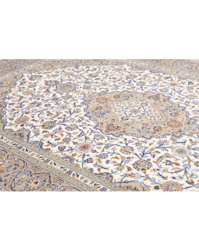 Tappeto Kashan Persia beige bianco 258x347