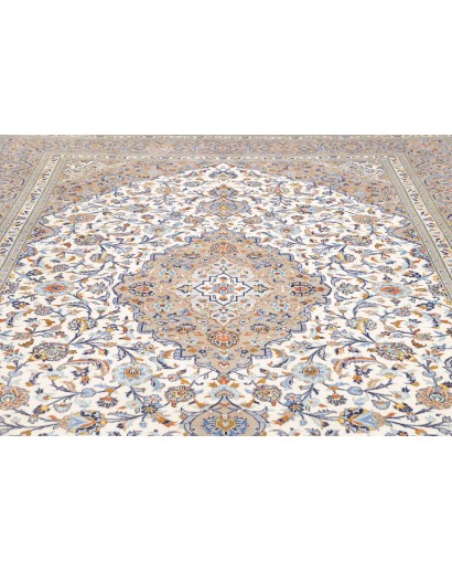 Tappeto Kashan Persia beige bianco 258x347