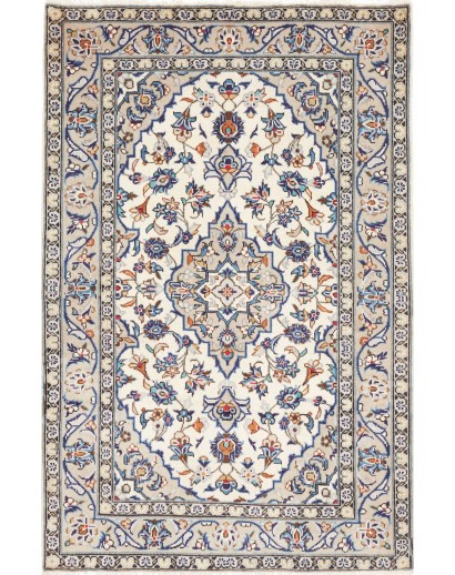 Tappeto Kashan Persia bianco grigio 100x152