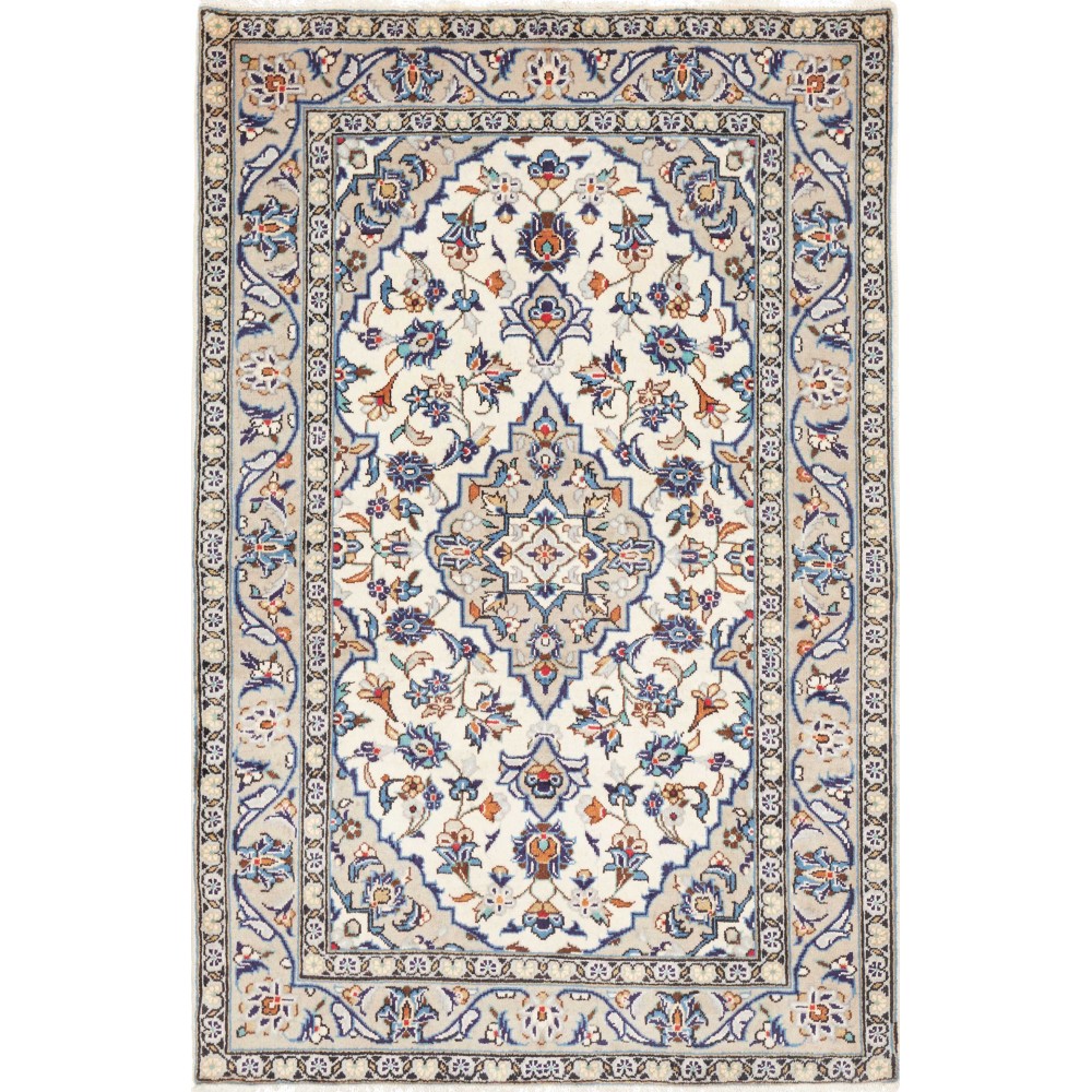 Tappeto Kashan Persia bianco grigio 100x152