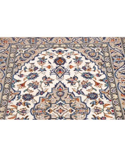 Tappeto Kashan Persia bianco grigio 100x152