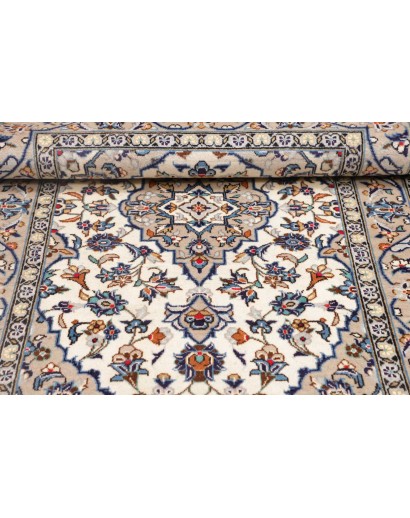 Tappeto Kashan Persia bianco grigio 100x152