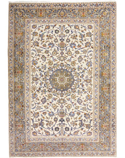 Tappeto Kashan Persia bianco marrone 223x315