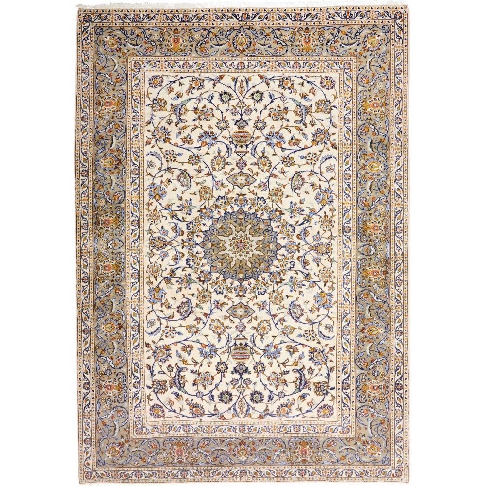 Tappeto Kashan Persia bianco marrone 223x315