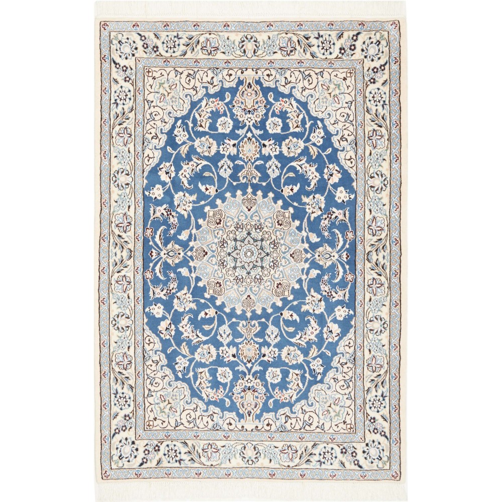 Tappeto Nain 9La Persia bianco grigio 104x155 Tappeto Nain 9La Persia bianco grigio 104x155