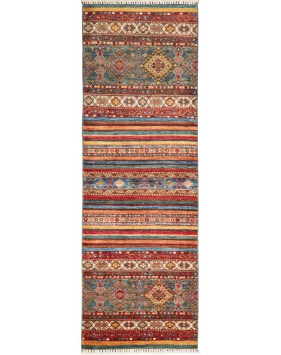 Tappeto Samarkand Pakistan azzurro giallo 80x245