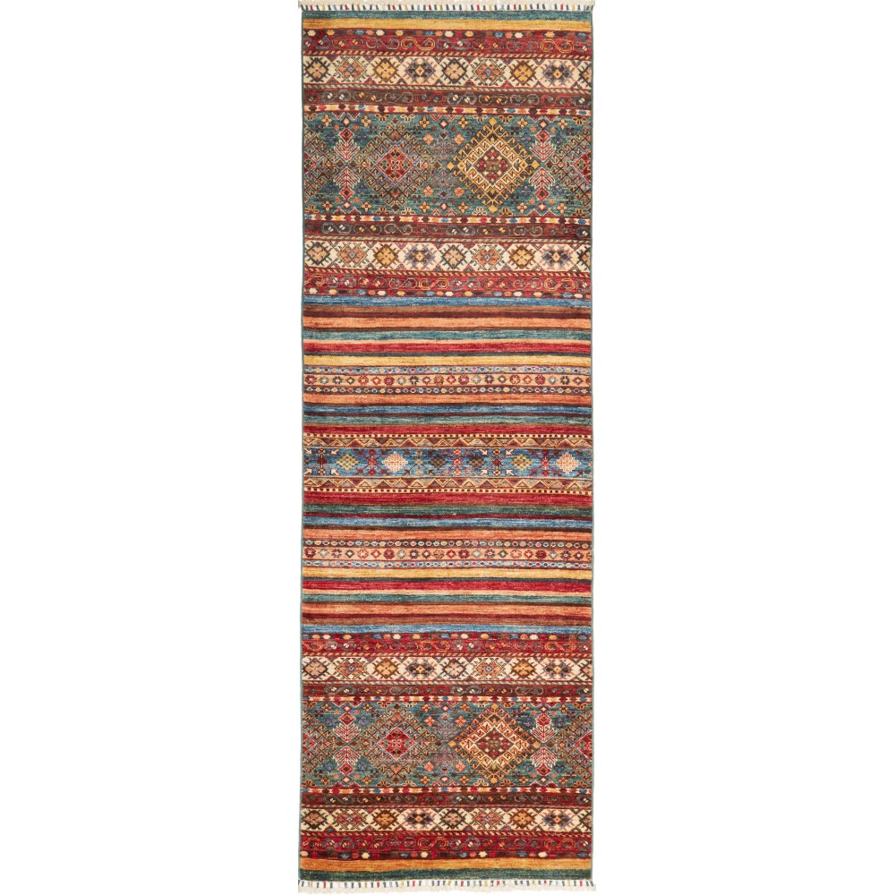 Tappeto Samarkand Pakistan azzurro giallo 80x245