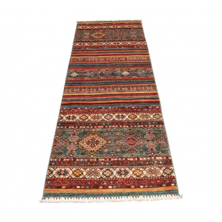 Tappeto Samarkand Pakistan azzurro giallo 80x245