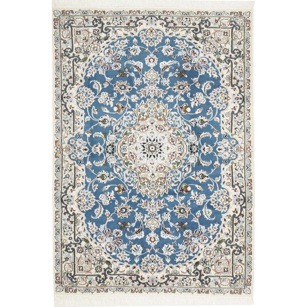 Tappeto Nain 9La Persia bianco grigio 103x155 Tappeto Nain 9La Persia bianco grigio 103x155