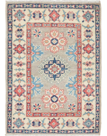 Tappeto Kazak Afghanistan beige azzurro 63x88
