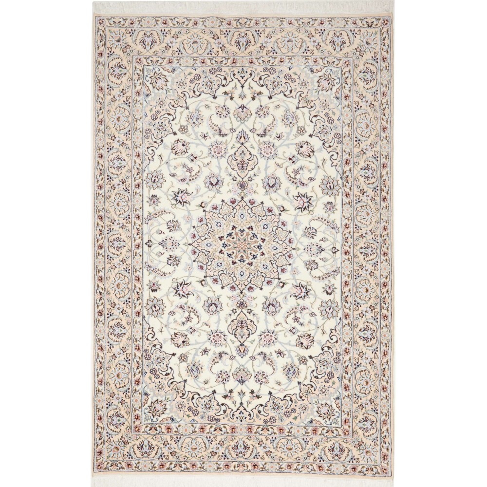 Tappeto Nain 9La Persia bianco verde 154x245 Tappeto Nain 9La Persia bianco verde 154x245