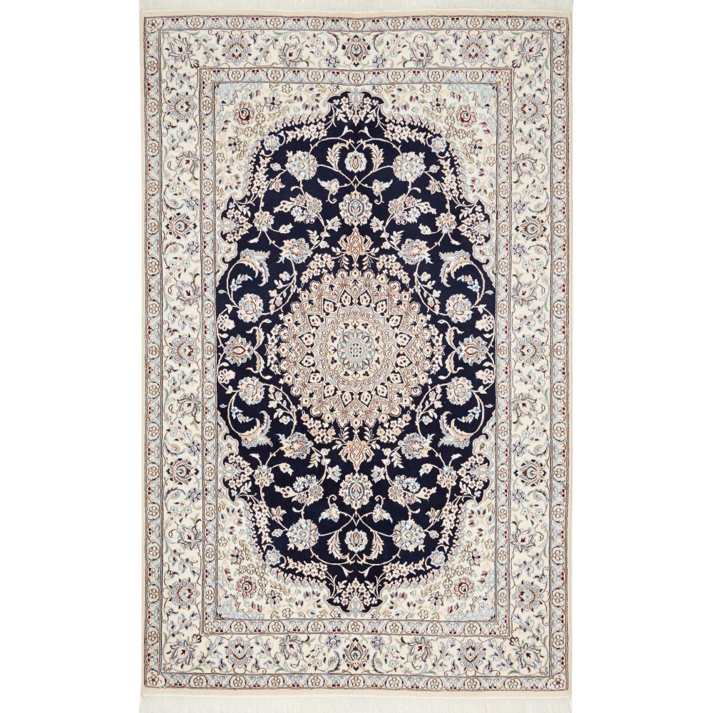 Tappeto Nain 9La Persia bianco grigio 154x244 Tappeto Nain 9La Persia bianco grigio 154x244