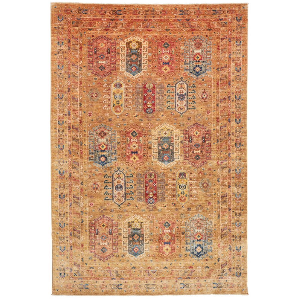 Tappeto Tribal Pakistan arancione marrone 200x293