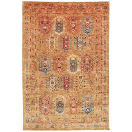 Tappeto Tribal Pakistan arancione marrone 200x293